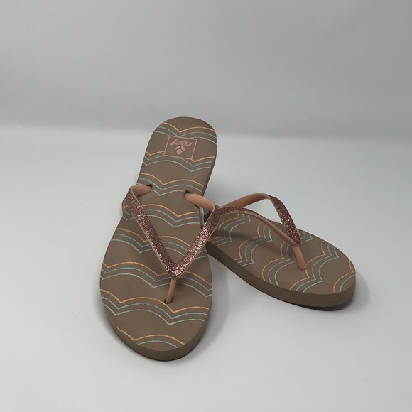 rose gold reef flip flops